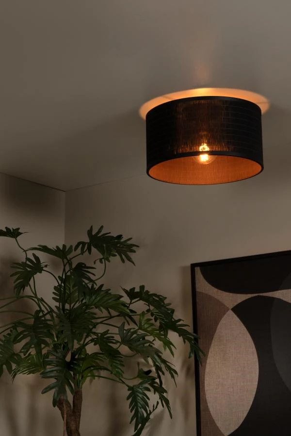 Lucide TAGALOG - Flush ceiling light - Ø 40 cm - 1xE27 - Black - ambiance 1
